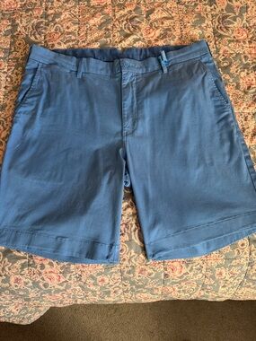 Daniel Cremieux Men's Blue Flat-Front Shorts/Size 38/9" Length